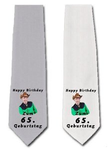 Krawatte zum 65. Geburtstag in grau o. w