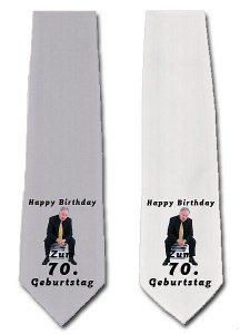 Krawatte zum 70. Geburtstag in grau o. w