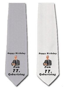 Krawatte zum 77. Geburtstag in grau o. w