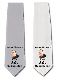 Krawatte zum 80. Geburtstag in grau o. w