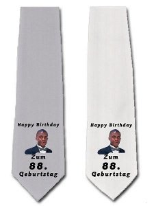Krawatte zum 88. Geburtstag in grau o. w