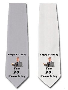 Krawatte zum 90. Geburtstag in grau o. w