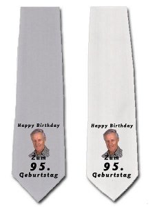 Krawatte zum 95. Geburtstag in grau o. w