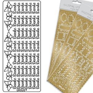 Kreativ Sticker Danke, gold, klein