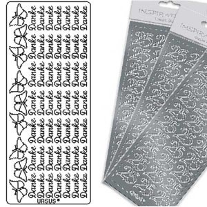 Kreativ Sticker Danke, silber, klein