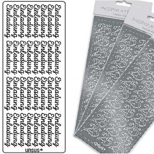 Kreativ Sticker Einladung, silber