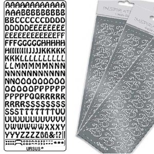 Kreativ Sticker Großbuchstaben, silber