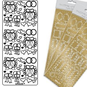 Kreativ Sticker Hochzeit, gold