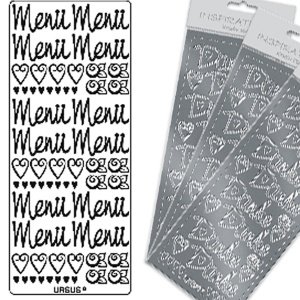 Kreativ Sticker Menü, groß, silber