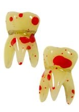 Kreepsville Gothic Ohrringe Zahn beige-r