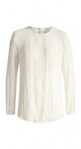 Krepp-Bluse mit Häkelspitze