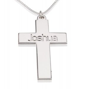 Kreuz mit Kette - Silber- mit Namensgrav