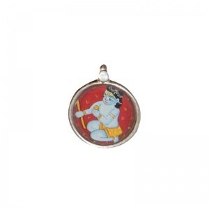 Krishna Anhänger mit SilberfassungFarbe 