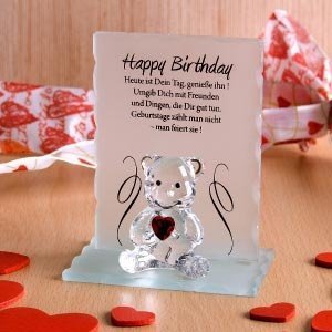 Kristall-Bär *Happy Birthday*