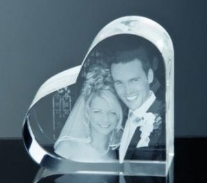 Kristall Herz inkl. 2D Lasergravur