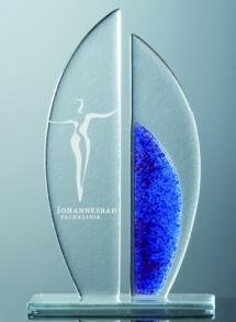 Kristall-Trophäe mit Farbglas