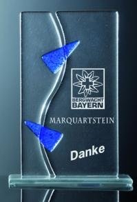 Kristall-Trophäe mit Farbglas