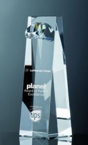 Kristallblock mit Glasdiamant vorne