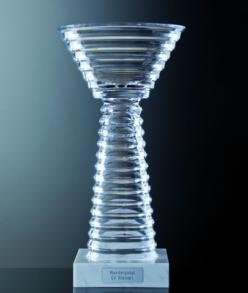 Kristalltrophäe mit Marmorsockel
