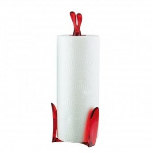 Küchenrollenhalter Roger transparent rot