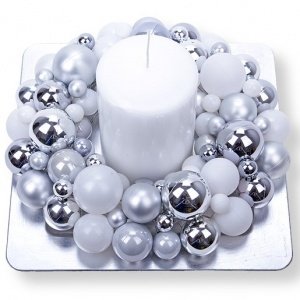 Kugel-Kranz Silber auf Teller