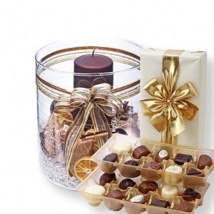 Kugelvase Candle (22 cm) und Pralinen