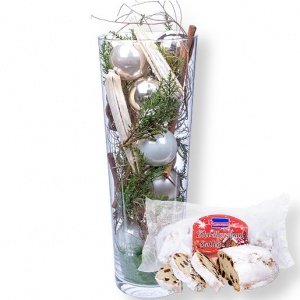 Kugelvase Winterday (40 cm) und Stollen