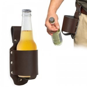 Kultiger Bierholster aus echtem Leder
