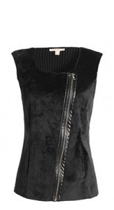 Kunstfellweste mit Strickrücken