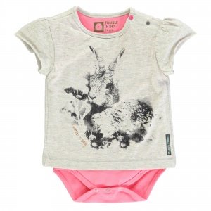 Kurzarm-Body grey melange 7016