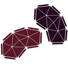 Kvadrat Clouds, Divina - 8er-Set, burgun