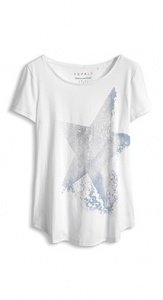 Lässiges T-Shirt mit Glitzer-Print