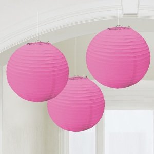 Lampions Rund, 3 St., fuchsia