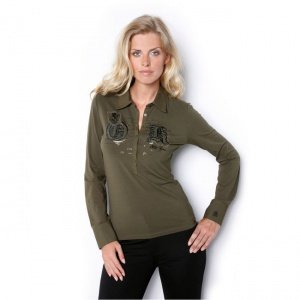 Langarm-Poloshirt Otto Kern oliv.