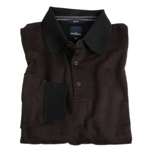 Langarm-Poloshirt Pima Cotton, schw.-bor