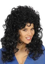 Langhaar-Locken-Perücke, schwarz