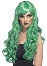 Langhaar Locken Pony Hexe Meerjungfrau P