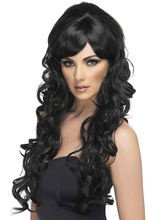 Langhaar Locken Pony Popstar Perücke sch