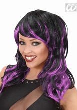 Langhaar-Perücke mit Strähnen schwarz-li