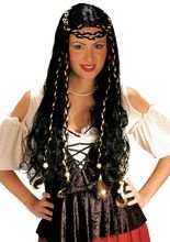 Langhaarperücke mit Zöpfen