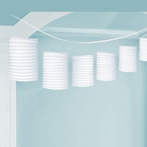 Laternen Girlande, 8 St., weiß