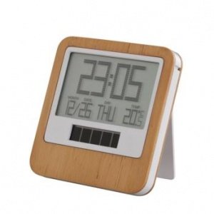 LCD-Reisewecker Safe Travel Clock Bamboo