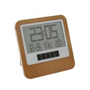 LCD-Wecker/Tischuhr Safe Clock Bamboo LR