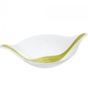 * LEAF Salatschalen-Set -  WEISS oliv/ g