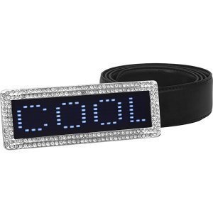LED-Gürtelschnalle (Strass Blau)
