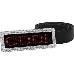 LED-Gürtelschnalle (Strass Rot)