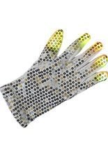 LED Pailletten-Handschuh Disco silber