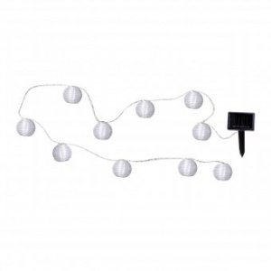LED-Solarlichterkette Ball White