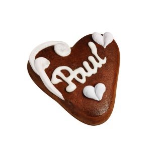 Lebkuchenherz Mini, 7 x 8 cm, weiß