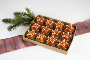 Lebkuchensterne Teelichter 12er Set